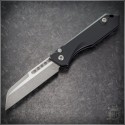 (#HTK-H113-5A) Heretic Knives Jinn Auto Battleworn Wharncliffe - Front