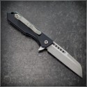 (#HTK-H213-5A) Heretic Knives Jinn Button Lock Flipper Battleworn Wharncliffe - Back