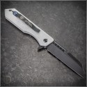 (#HTK-H213-8A-BLZ) Heretic Knives Blizzardworn Jinn Button Lock Flipper Battle Black Wharncliffe - Back