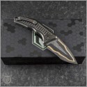 (#HTK-MED-BFRE) Heretic Knives Custom DLC Titanium Medusa with Bakers Forge Damascus - Back