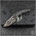 (#HTK-MED-BFTE) Heretic Knives Custom DLC Titanium Medusa with Bakers Forge Damascus - Front