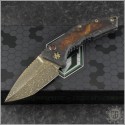 (#HTK-MEDC-002) Heretic Knives Custom Carbon Fiber Medusa w/ Rosewood Inlay Bronzed Damascus Tanto - Front