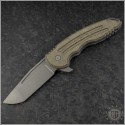 (#JH-Husky-2) Jake Hoback Knives Husky OD Green Micarta - Front