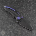 (#JH-Sumo-01) Jake Hoback Knives Sumo Black Handle DLC Blade Purple Accents - Back