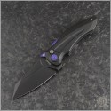 (#JH-Sumo-01) Jake Hoback Knives Sumo Black Handle DLC Blade Purple Accents - Front