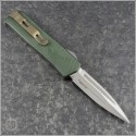 (#MKT-MERC1-003) Medford Knife & Tool OD Green Merc-1 OTF D/E Blade Tumbled - Back