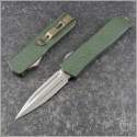 (#MKT-MERC1-003) Medford Knife & Tool OD Green Merc-1 OTF D/E Blade Tumbled - Front