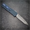 (#MKT-MERC1-008) Medford Knife & Tool Blue Merc-1 OTF T/E Blade Tumbled - Back