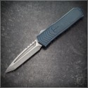(#MKT-MERC1-008) Medford Knife & Tool Blue Merc-1 OTF T/E Blade Tumbled - Front
