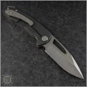 (#MKT-ONBELAY-002) Medford Knife & Tool - On Belay Black PVD Ti Handle with Tumbled Plain Blade - Back