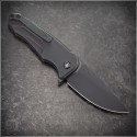(#MKT-SCTi-002) Medford Knife & Tool Black DLC Ti Smooth Criminal Button Lock DLC Plain - Back