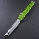 (#MTC-0062) Microtech Splash Halo V T/E High Polish Green - Front