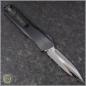 (#MTC-0254) Marfione Combat Troodon D/E Mirror Polished, Black Hefted Handle w/ Purple Haze Hardware - Back