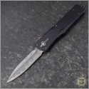 (#MTC-0255) Marfione Combat Troodon D/E Damascus, Black Hefted Handle w/ Copper Ringed Hardware - Front