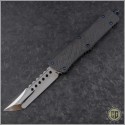 (#MTC-0286) Marfione Custom Combat Troodon Hellhound Tanto Mirror Polish w/ CF top and button - Back
