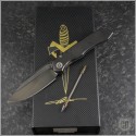 (#MTC-0346) Microtech Custom Ti Anax DLC Handle & Blade - Front