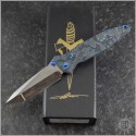 (#MTC-0354) Microtech Knives Custom Socom Elite T/E Stonewash Arctic Storm CF Handle - Front