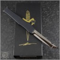 (#MTC-0363) Microtech Knives Marfione Custom Halo V T/E Mirror Polish w/ Abalone Inlays - Back