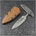 (#MTC-0386) Microtech Knives Custom Hypnotic Stonewash Push Dagger CF Handle - Front