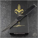 (#MTC-0393) Marfione Custom Halo V Nightmare Grind Damascus w/ Hardcoat Handle - Front