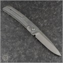(#OES-F22-BMS) J. Oeser Knives F22 Kickstop Black Micarta Satin Hardware - Back