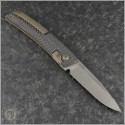 (#OES-F22-CFBR) J. Oeser Knives F22 Kickstop Carbon Fiber Handle Bronze Hardware - Back