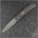 (#OES-F22-CFBR) J. Oeser Knives F22 Kickstop Carbon Fiber Handle Bronze Hardware - Front