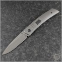 (#OES-F22-TIBK) J. Oeser Knives F22 Kickstop Titanium Handle Black Hardware - Front