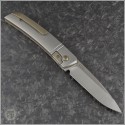 (#OES-F22-TIBR) J. Oeser Knives F22 Kickstop Titanium Handle Bronze Hardware - Back