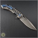 (#OLA-Way-03) Olamic Wayfarer 247 PVD Plain blade, sculpted PVD handle w/ blue accents including carved back bar - Back