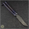 (#PK-Bali-01) Pena Knives Balisong Timascus Handle w/ Damascus blade - Back