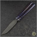 (#PK-Bali-01) Pena Knives Balisong Timascus Handle w/ Damascus blade - Front