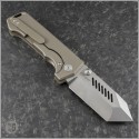 (#PMP-AB-02) PMP Knives Alpha Beast Bronze Handle Stonewash Tanto Blade - Back