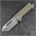 (#PMP-AB-02) PMP Knives Alpha Beast Bronze Handle Stonewash Tanto Blade - Front