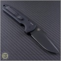 (#PT-LG203) Protech Les George Rockeye 3.375 Black Partially Serrated - Textured Handle - Back