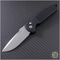 (#PT-LG205) Protech Les George Rockeye 3.375 Stonewashed Plain - Textured Handle - Front
