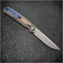 (#PenaX-Sicario-01) Pena Knives X-Series Sicario Orange Micarta Inlay Satin Plain - Back