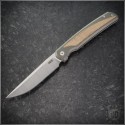 (#PenaX-Sicario-01) Pena Knives X-Series Sicario Orange Micarta Inlay Satin Plain - Front