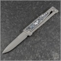 (#REA-EXO-L) Reate Large Exo Bayonet Stonewash White Storm Carbon Fiber Inlay - Front