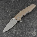 (#RH-EK30-01) Rick Hinderer Knives Eklipse 3" Tri-Way Working Finish FDE Scale - Front