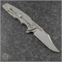 (#RH-EK35-B-01) Rick Hinderer Knives Eklipse 3.5" (Tri-Way) Bowie - Stonewash - Black G10 - Back