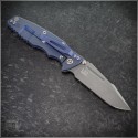 (#RH-EK35-SHSFNF-001) Rick Hinderer Knives Battle Blue Eklipse Tri-Way 3.5" Skinny Harpoon Spearpoint Black G10 WF - Back