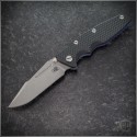 (#RH-EK35-SHSFNF-001) Rick Hinderer Knives Battle Blue Eklipse Tri-Way 3.5" Skinny Harpoon Spearpoint Black G10 WF - Front