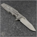 (#RH-EK35H-002) Rick Hinderer Knives Eklipse Tri-Way 3.5" Slicer Hollow OD Green G10 Stonewash - Back