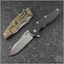 (#RH-EKLPS35-21) Rick Hinderer Knives Eklipse 3.5" (Tri-Way) Spearpoint - Stonewash Bronze - Black G10 - Front