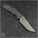 (#RH-EM-BK) Rick Hinderer Knives Emmett Bowie Stonewash Black Micarta - Back