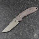 (#RH-EM-BM) Rick Hinderer Knives Emmett Bowie Stonewash Burgundy Micarta - Front