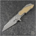 (#RH-FULLT-001) Rick Hinderer Full Track Stonewash Wharncliffe Coyote Scale - Front