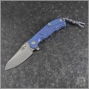 (#RH-MP1-BL) Rick Hinderer Blue MP-1 Titanium Framelock - Front