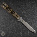(#RH-NVS-4) Hinderer Knives Bronze Nieves Balisong Butterfly Knife - Back